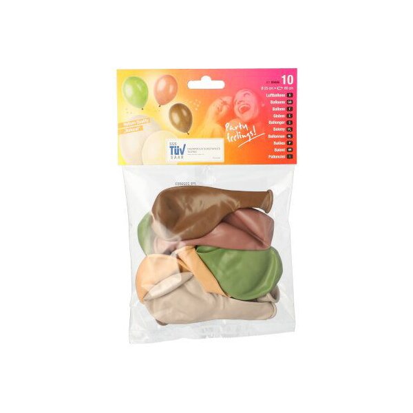 PAPSTAR Ballon de baudruche Naturals, couleurs assorties