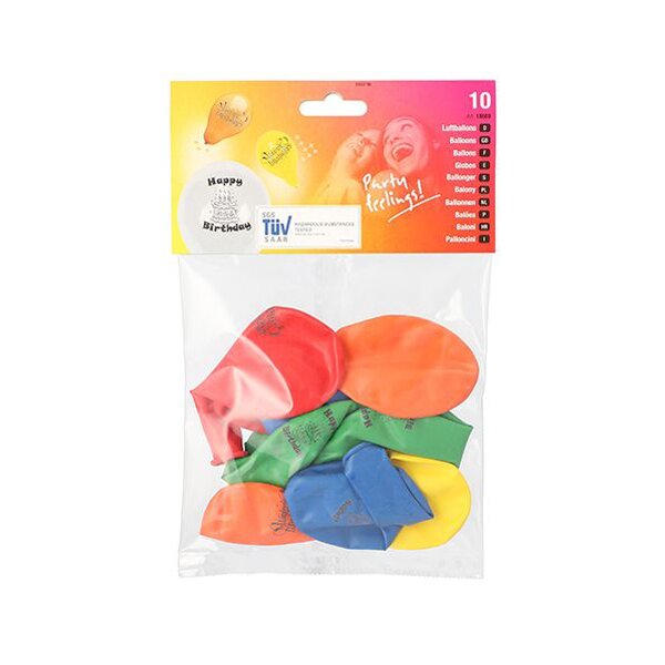 PAPSTAR Ballon de baudruche Happy Birthday, assorti