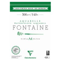 Clairefontaine Bloc de papier aquarelle FONTAINE, torchon,A3