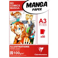 Clairefontaine Bloc de papier Layout MANGA ILLUSTRATIONS, A4
