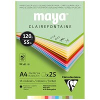 Clairefontaine Bloc de papier couleur MAYA, A4, 120 g/m2