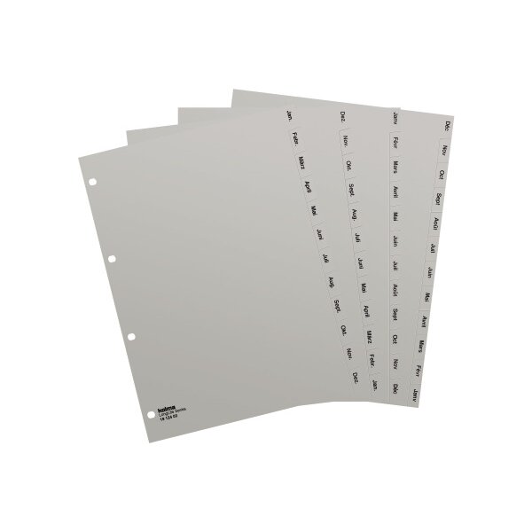 KOLMA Register LongLife A4 19.124.03 grau Jan-Dez DE