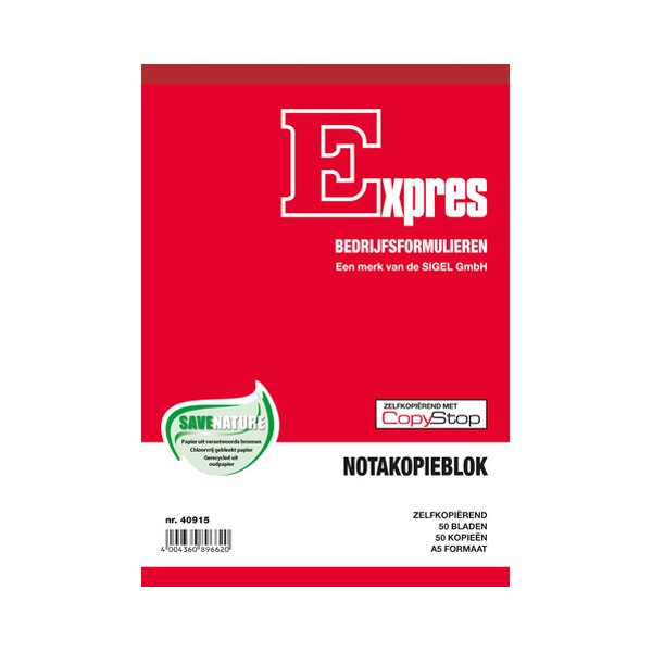 Expres Notakopieblok, zelfkopierend, A5 staand, 2 x 50 vel