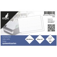 kangaro Karteikarten, 90 x 55 mm, liniert, weiss