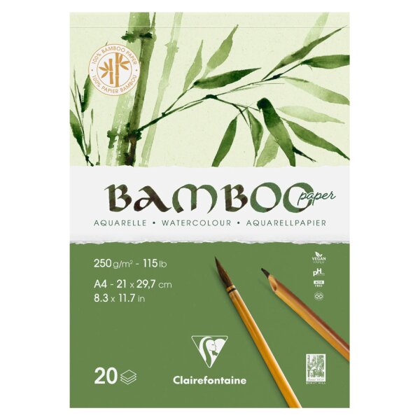 Clairefontaine Aquarellblock BAMBOO, DIN A5, 250 g qm