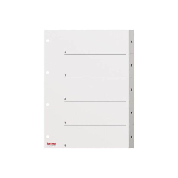 KOLMA R&eacute;pertoires LongLife A4 19.554.03 gris 1-5