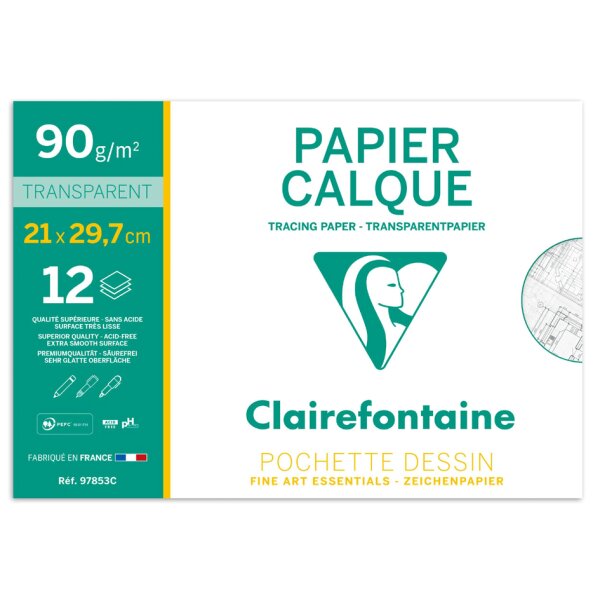Clairefontaine Papier calque, 90/95 g/m2, A4