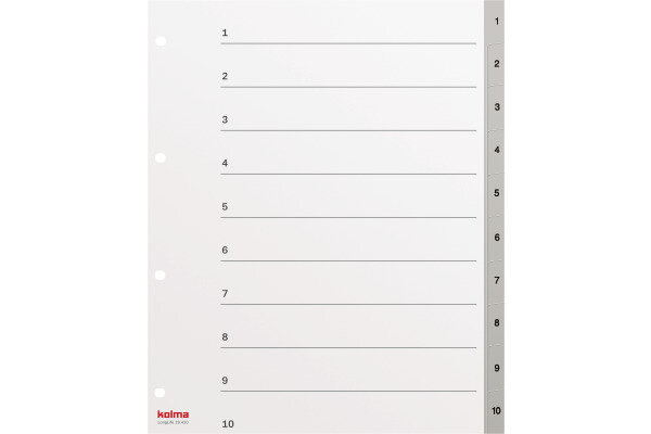 KOLMA Répertoires LongLife A4 XL 19.410.03 gris 1-10