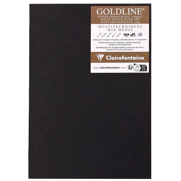 Clairefontaine Skizzenheft GOLDLINE, DIN A5, schwarz