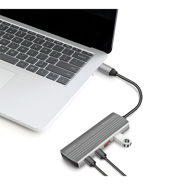 LogiLink USB 3.2 Ultra-Slim-Hub, 7-Port, 2x USB-A, 5x USB-C