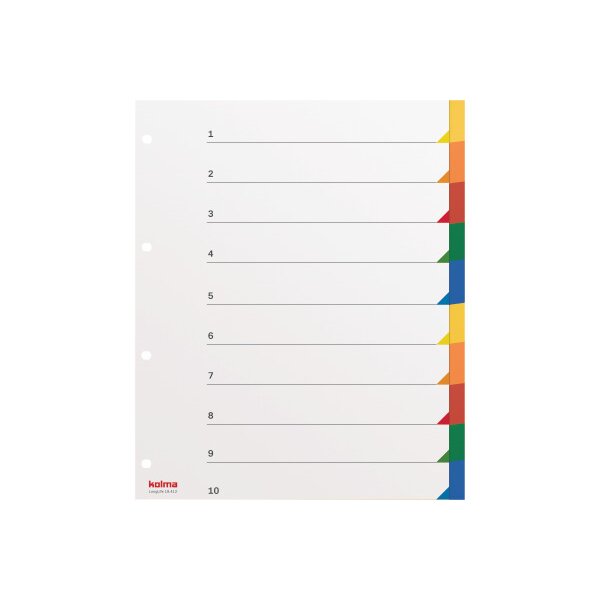 KOLMA Répertoires LongLife A4+ 19.412.20 multicouleur 10 div.