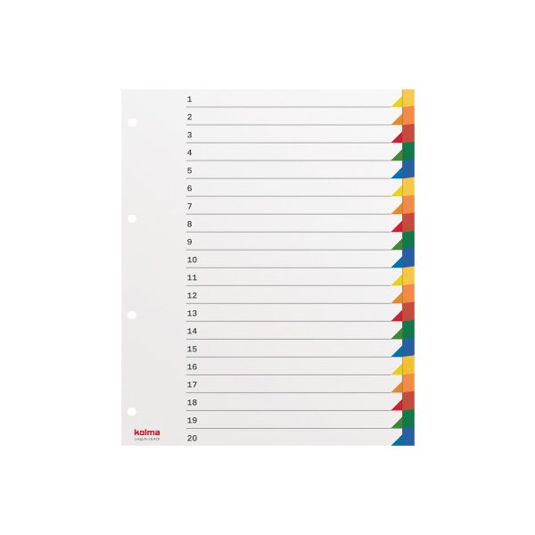 KOLMA Register LongLife A4+ 19.420.20 mehrfarbig 20-teilig