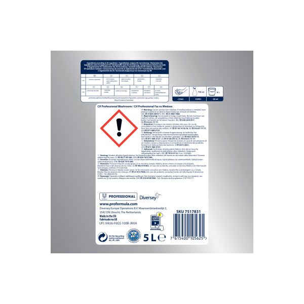 CIF CITRON Nettoyant salle de bain 5lt 7517831 Professional