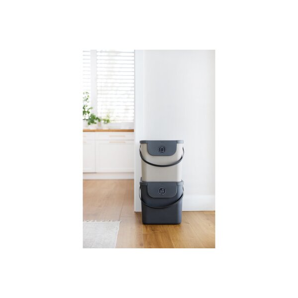 ROTHO Boîte de recyclage Albula 40l 1034407422 Cappuccino 358x340x400mm