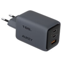 AUKEY Comet Mix 100W GaN PD PA-C5 3-Port, Wall Charger Grey