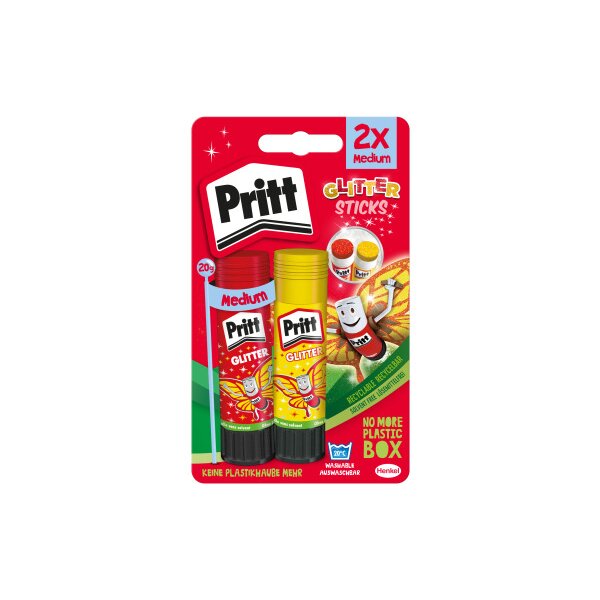 PRITT Bâtons de colle Glitter 2x20g 45-900-248 rouge, jaune