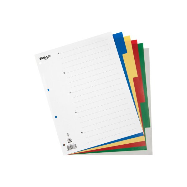 BIELLA R&eacute;pertoire PP A4+ 47900500U couleurs 5 pcs.