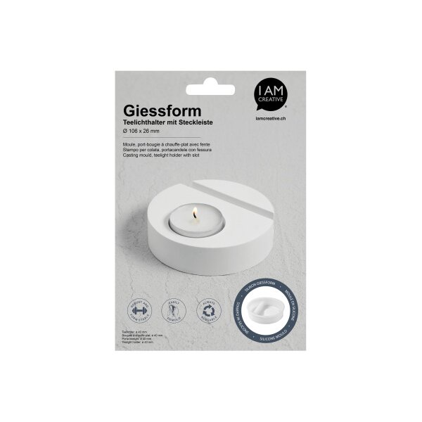 I AM CREATIVE Silikon Giessform 1704.33 Kerzenhalter für Teelicht