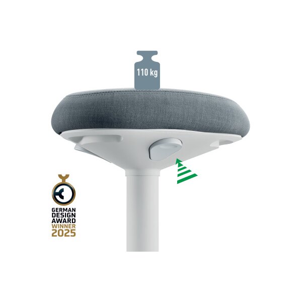 LEITZ Tabourets de bar Ergo Acitv 6545-00-85 gris clair