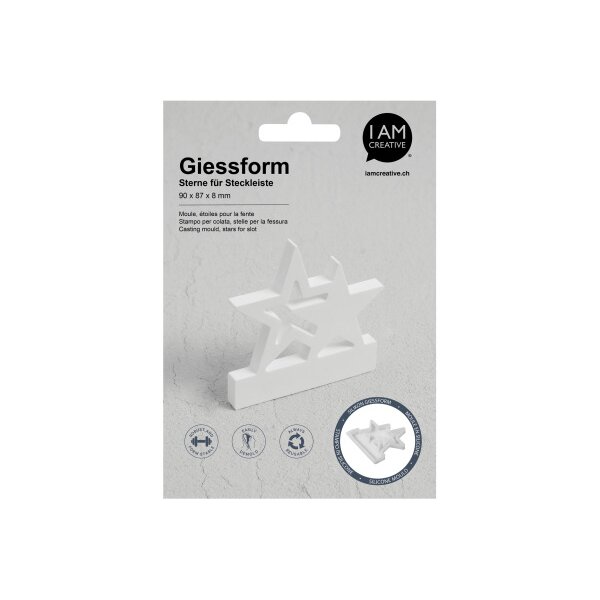 I AM CREATIVE Silikon Giessform 1704.34 Sterne f&uuml;r Steckleiste
