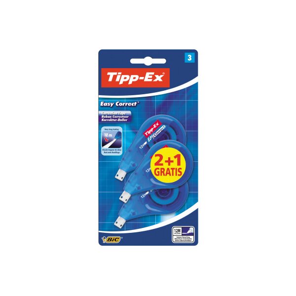 TIPP-EX Rouleaux de correc. 4.2mmx12m 8395492 Easy Correct 2+1