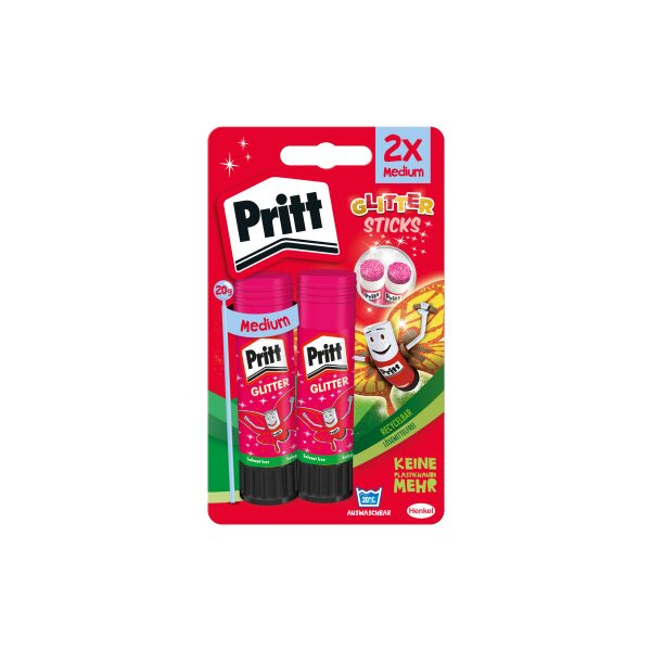 PRITT Bâtons de colle Glitter 2x20g 45-900-244 rose