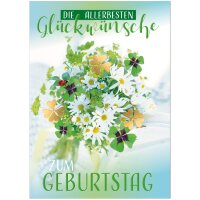 SUSY CARD Geburtstagskarte Glücksblumen, DIN A5