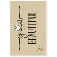 SUSY CARD Carte de voeux Bee yourself Petit coeur