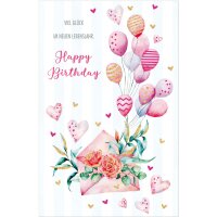 SUSY CARD Geburtstagskarte Wish and Bloom Briefumschlag