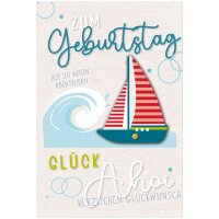 SUSY CARD Geburtstagskarte Round Segelboot