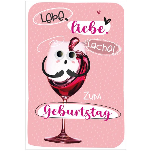 SUSY CARD Geburtstagskarte Wiggle "Wein"