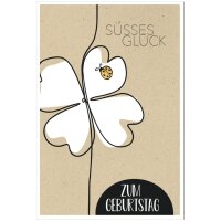 SUSY CARD Geburtstagskarte Bee yourself Kleeblatt