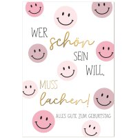 SUSY CARD Geburtstagskarte Bee yourself "Lachende...