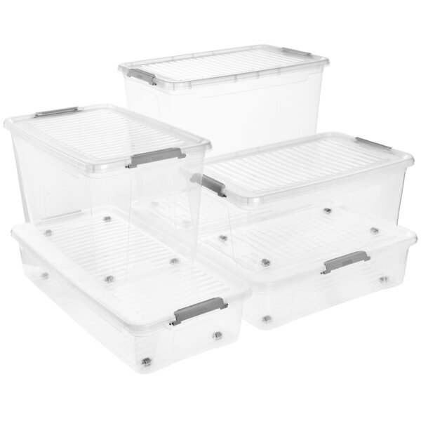 keeeper Bo&icirc;te de rangement leo, 74 litres, transparent
