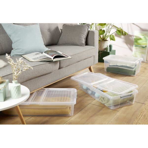 keeeper Bo&icirc;te de rangement leo, 74 litres, transparent