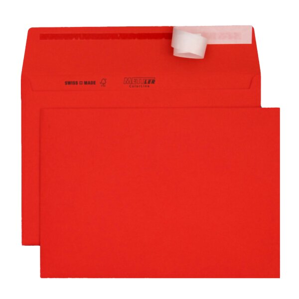 METTLER Enveloppe couleur C5 sans fen&ecirc;tre rouge 120g - 250 pi&egrave;ces