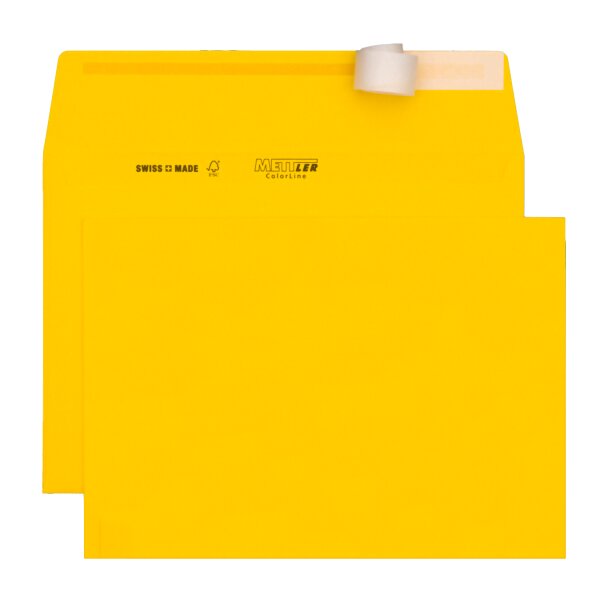 METTLER Enveloppe couleur C5 sans fenêtre jaune citron 120g - 250 pièces