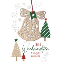 CACTUS Weihnachtskarte "Stern" mit Holzapplikation