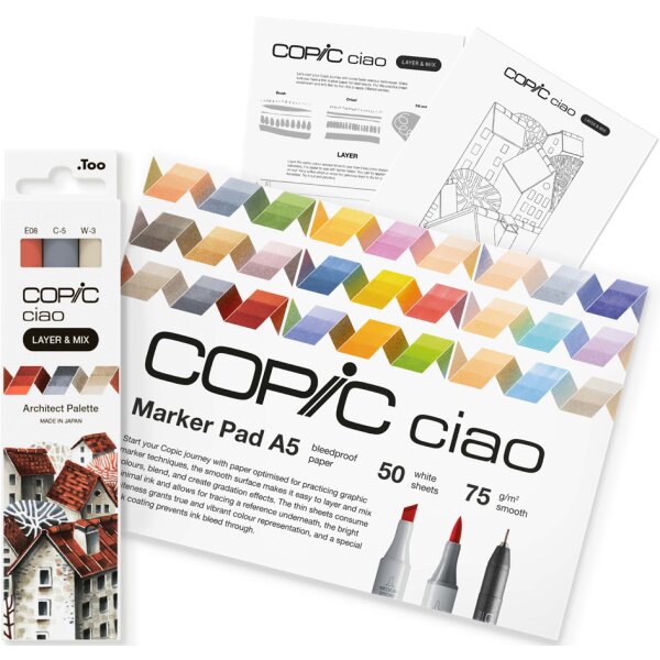 COPIC Marker ciao "LAYER &amp; MIX Starter Set", Architect