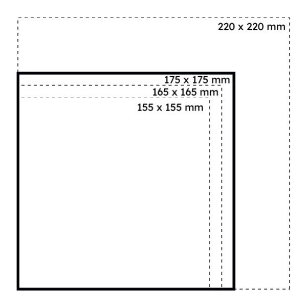 METTLER Couvert farbig 175 x 175 mm ohne Fenster Haftklebe pastellblau 120g - 500 Stück