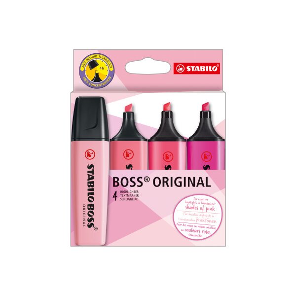 STABILO Boss Leuchtmarker Original D70/4-6-1 Shade of pink 4 Stück