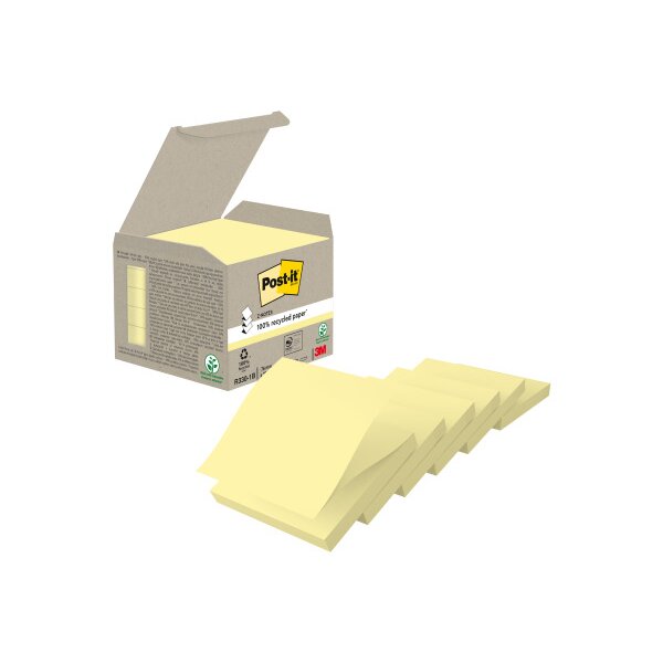 POST-IT Recycling Z-Notes 76x76mm R330-1B pastellgelb 6 Stück