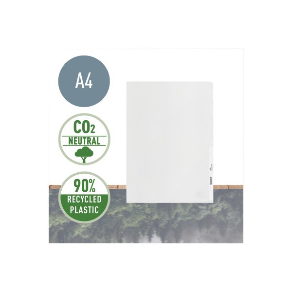 LEITZ Sichtmappen PP Recycle A4 40010003 transparent, 140my 100 Stück