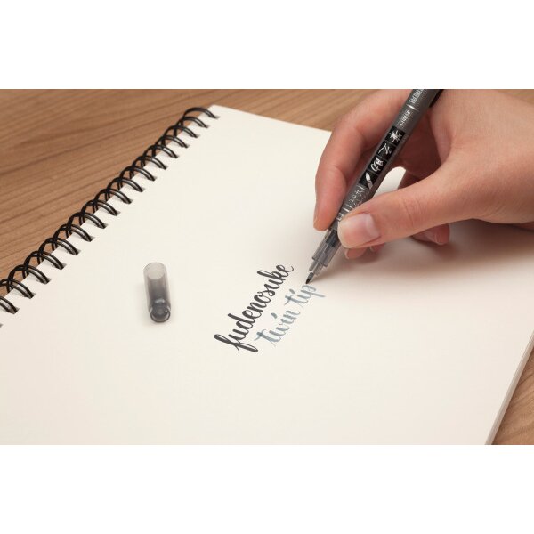 TOMBOW Marker Twin WS-TBS noir/gris, Fudenosuke