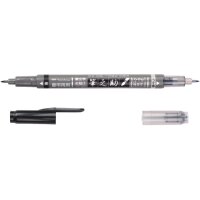 TOMBOW Marker Twin WS-TBS schwarz/grau, Fudenosuke