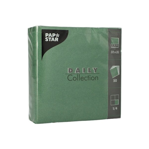 PAPSTAR Servietten PAP86974 3-lagig, dunkelgrün, 50 Stk.