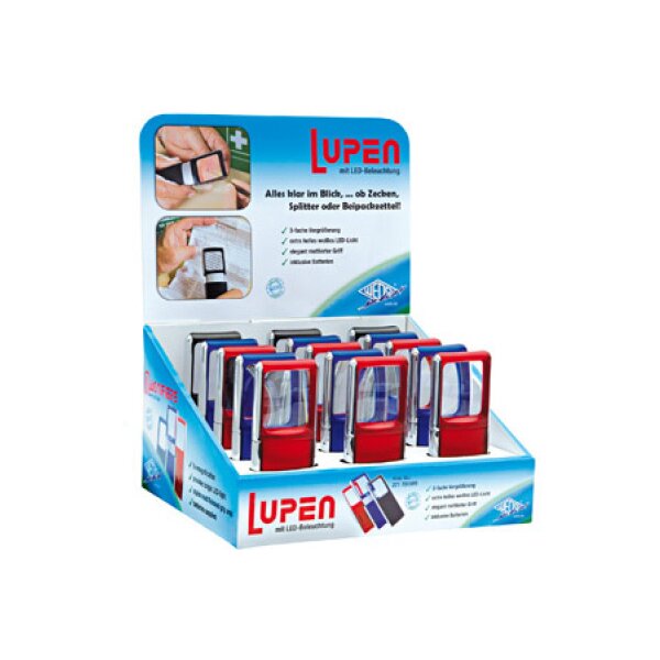 WEDO Loupe avec lumière LED 271751599 15 pcs., display