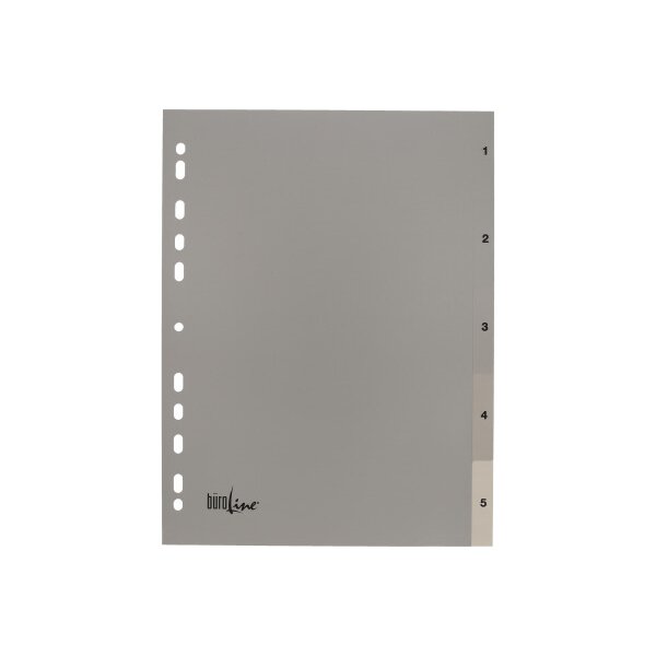 B&Uuml;ROLINE Register PP A4 40932 grau 1-5