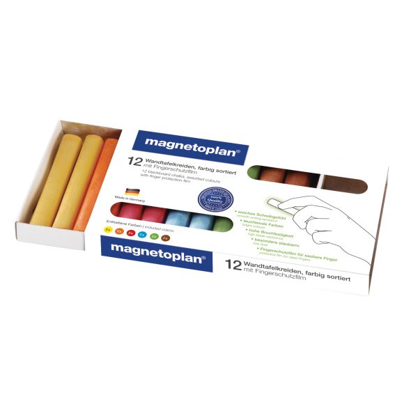 MAGNETOPLAN Kreide abgerundet 12306 farbig 12 Stk.