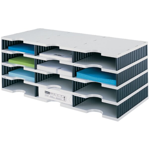 STYRO Système class. styrodoc trio 268-03041.98 noir/gris 12 compartiments